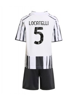 Otroški Nogometna dresi replika Juventus Manuel Locatelli #5 Domači 2025-26 Kratek rokav (+ hlače)